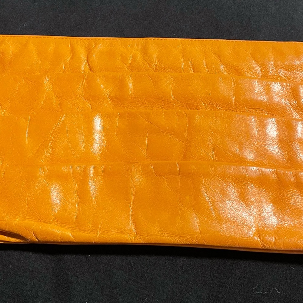 HOBO Orange Leather Clutch